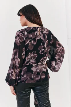 Floral Tie Waist Blouse