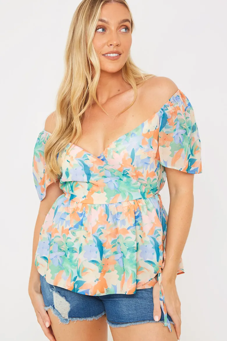 Floral Wrap Blouse