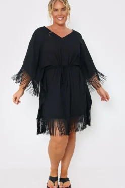 Fringe Tie Waist Beach Dress