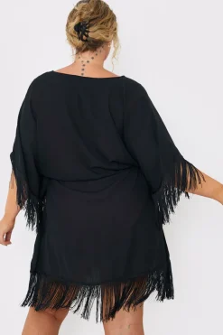 Fringe Tie Waist Beach Dress