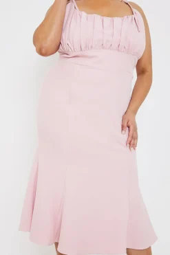 Gathered Bust Midi Dress