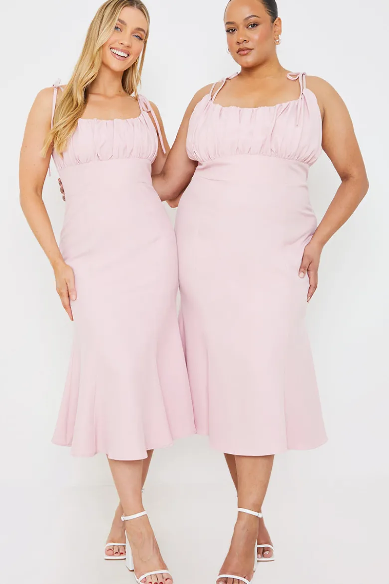 Gathered Bust Midi Dress