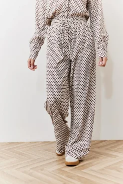 Geo Printed Wide Leg Trousers