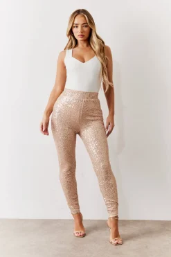 Gold Premium Sequin Leggings