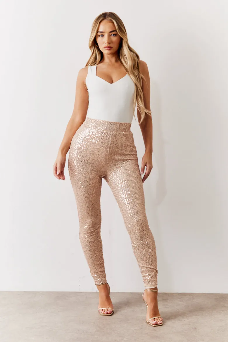 Gold Premium Sequin Leggings