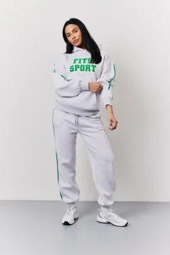 Grey Marl Fits Sport Bubble Print Co-Ord Hoodie