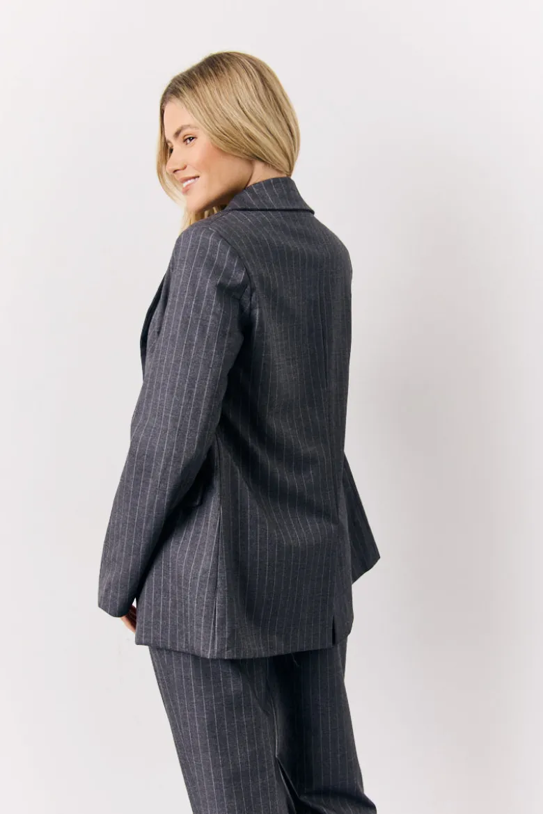 Grey Pinstripe Tailored Blazer