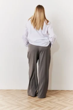 Grey Waistband Detail Tailored Trouser
