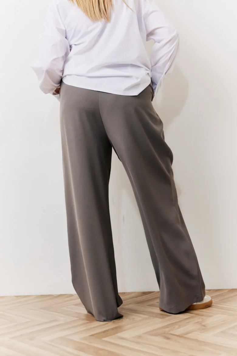 Grey Waistband Detail Tailored Trouser
