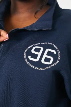 Half Zip '96' Printed Toggle Sweater
