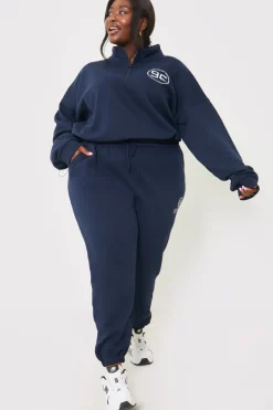 Half Zip '96' Printed Toggle Sweater
