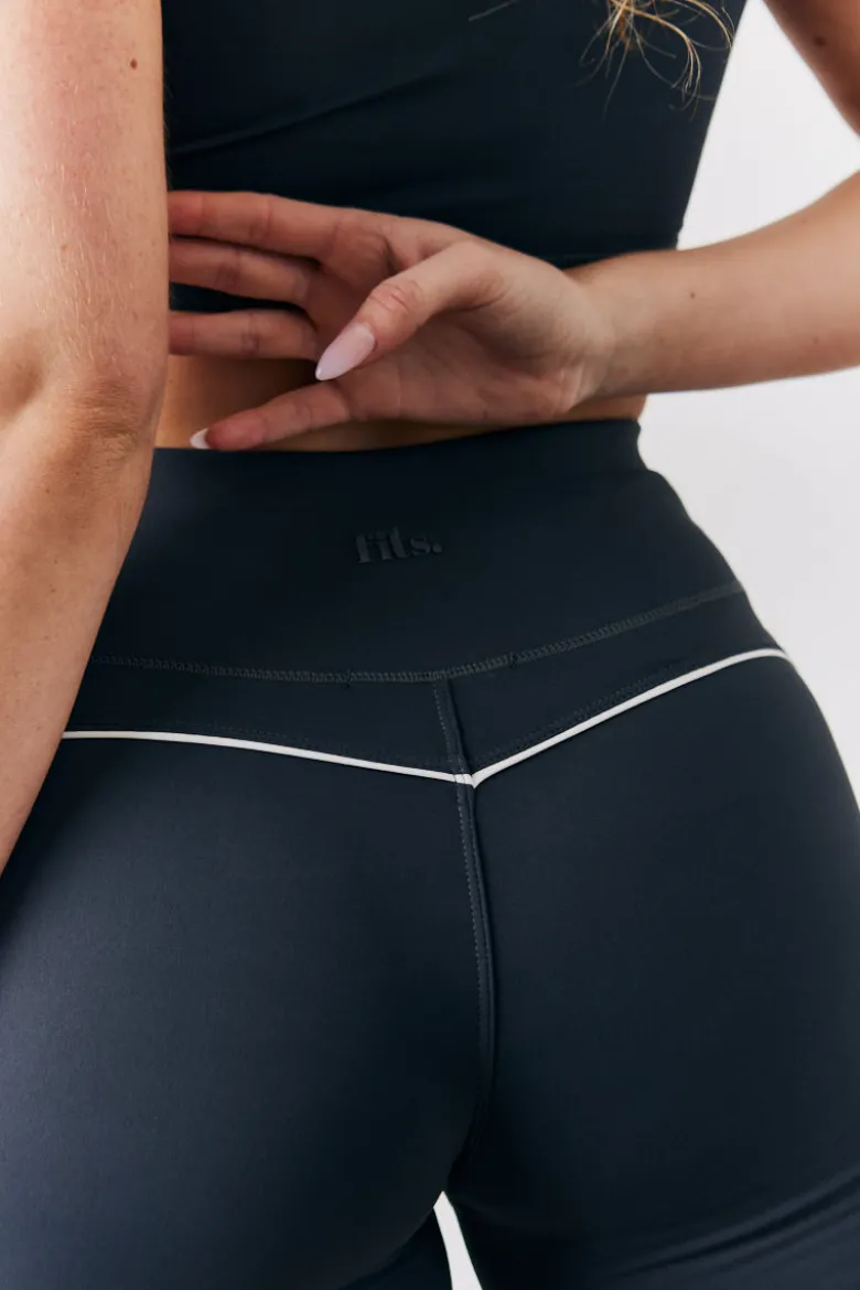 Indigo Blue Contrast Piping Co-Ord Cycling Shorts
