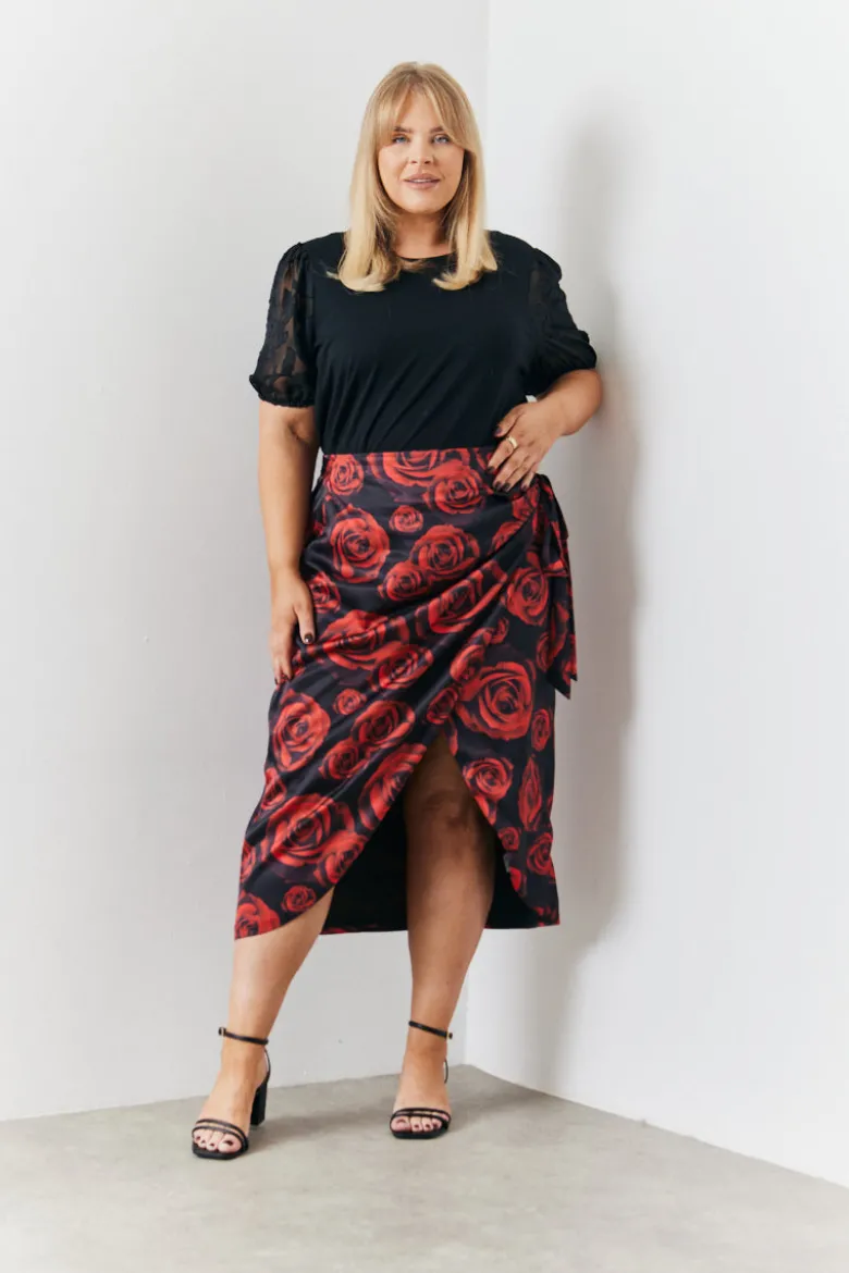 Jacquard Puff Sleeve Top