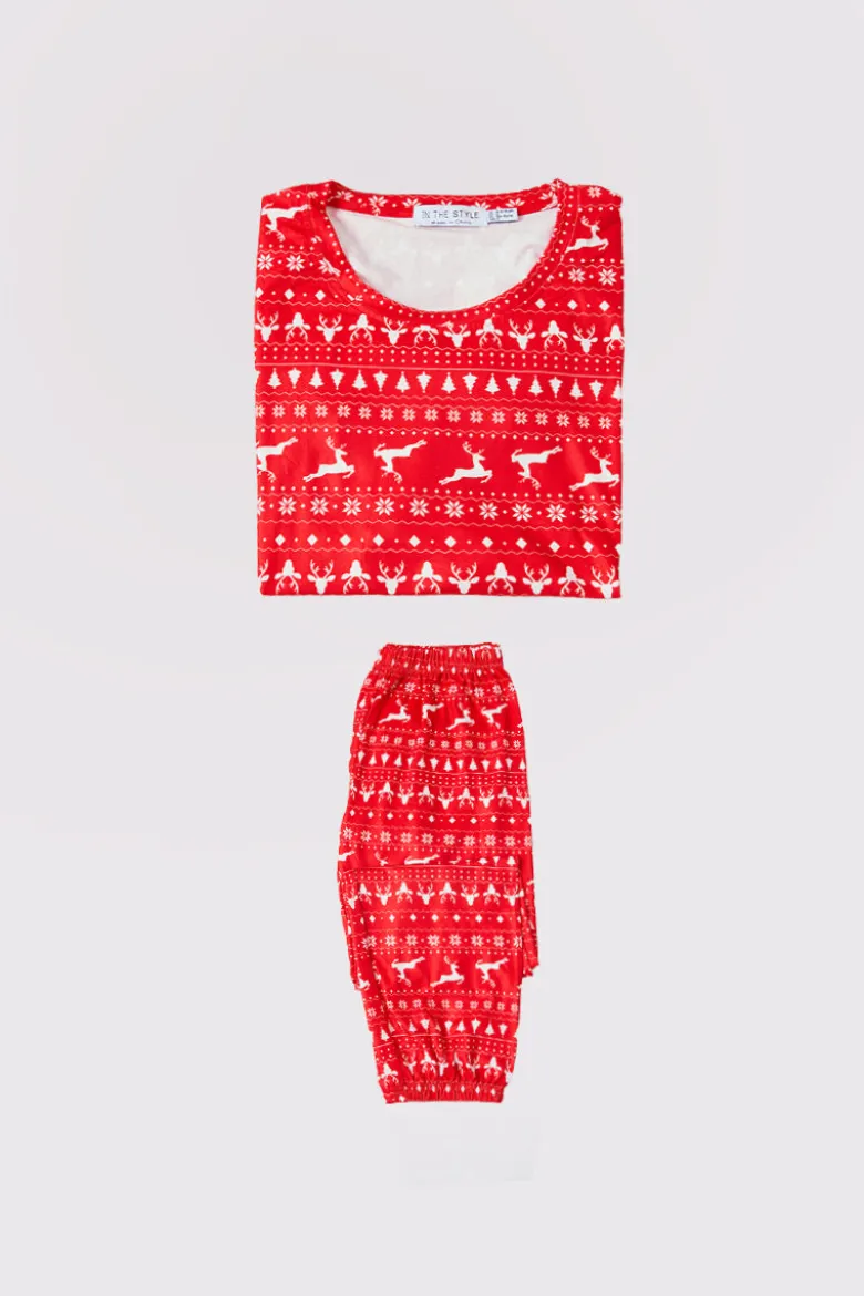 Kids Reindeer Fairisle Matching Family PJ Set