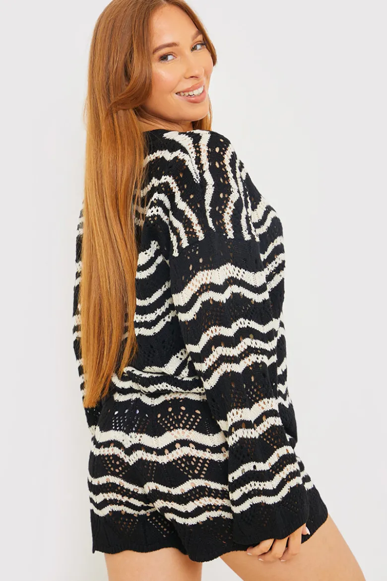 Knitted Chevron Co-ord Cardigan