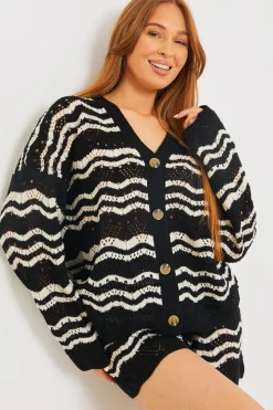 Knitted Chevron Co-ord Cardigan