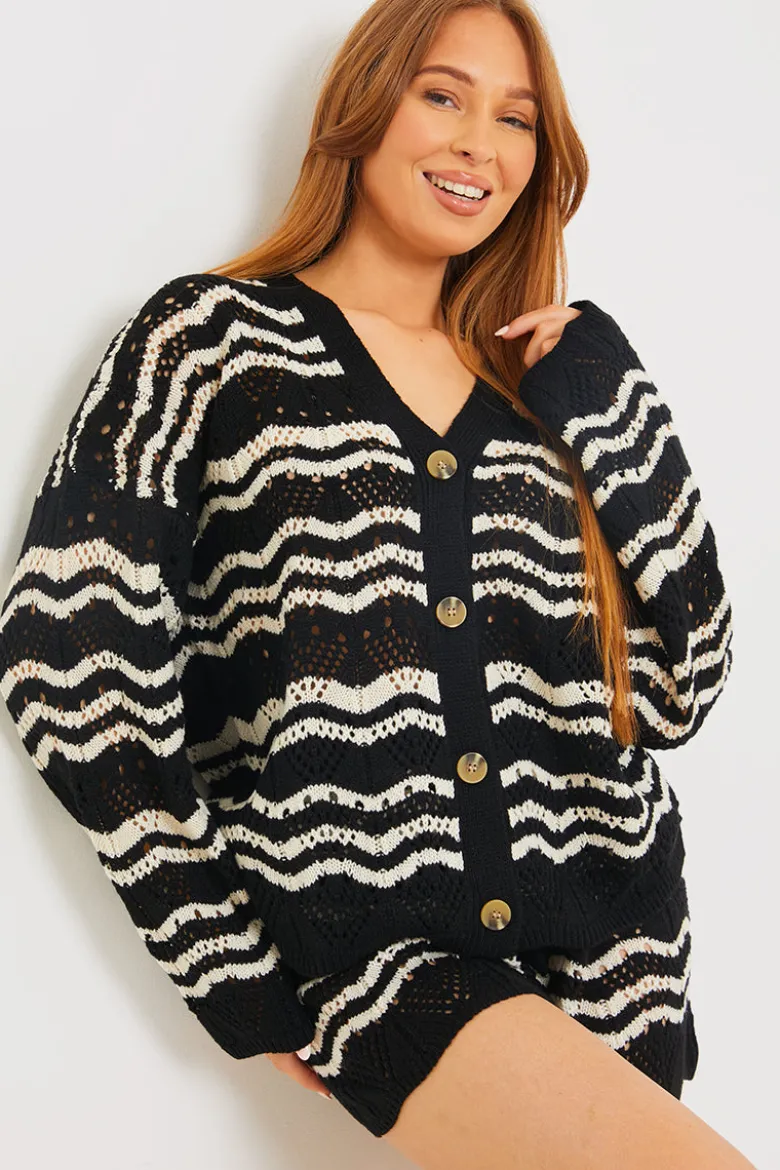 Knitted Chevron Co-ord Cardigan