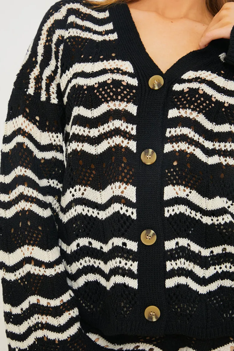 Knitted Chevron Co-ord Cardigan