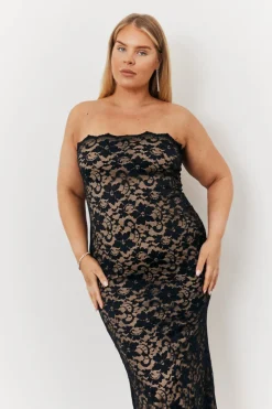 Lace Bandeau Maxi Dress