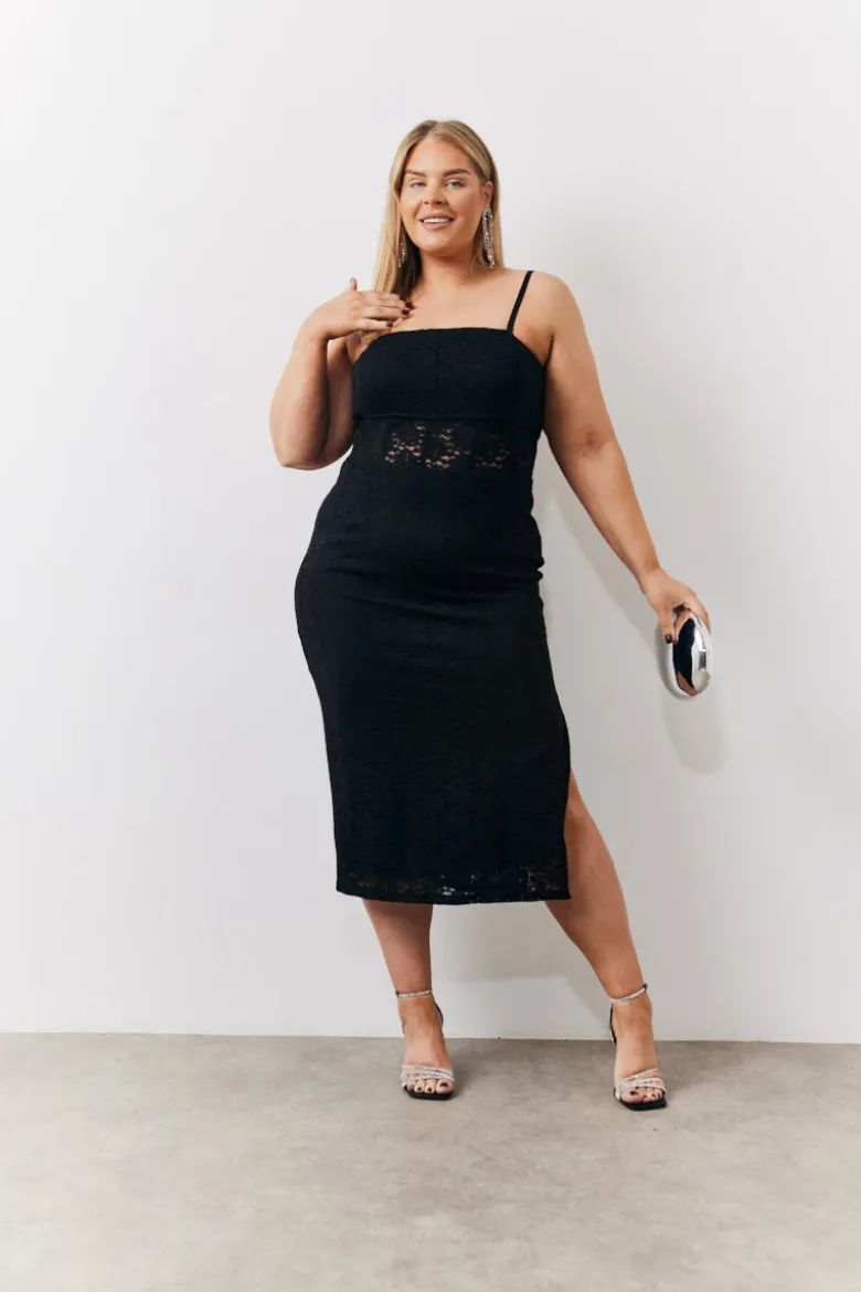 Lace Bandeau Midi Dress