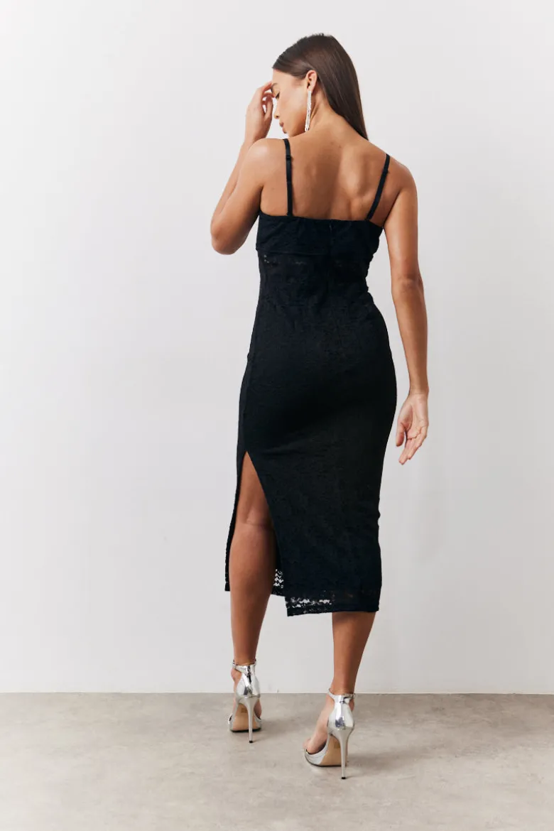 Lace Bandeau Midi Dress