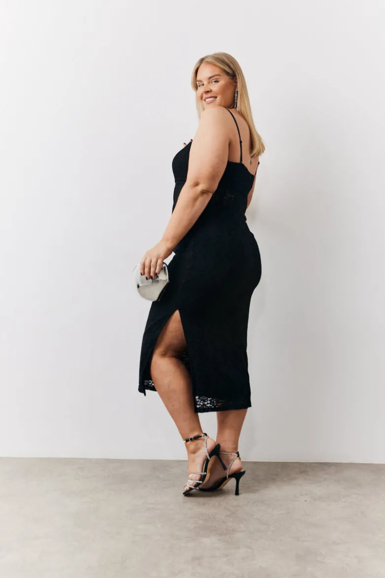 Lace Bandeau Midi Dress