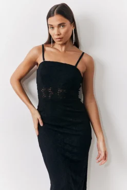 Lace Bandeau Midi Dress