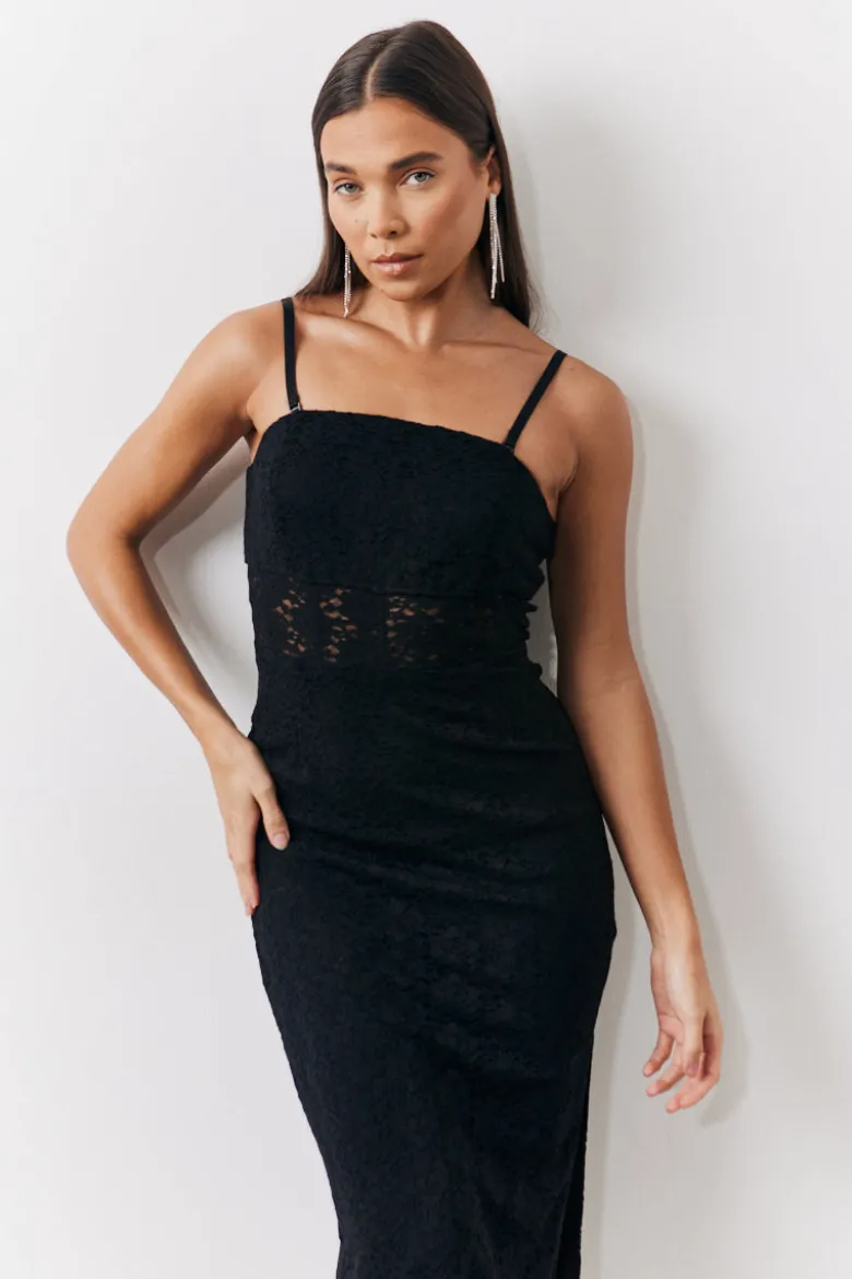 Lace Bandeau Midi Dress
