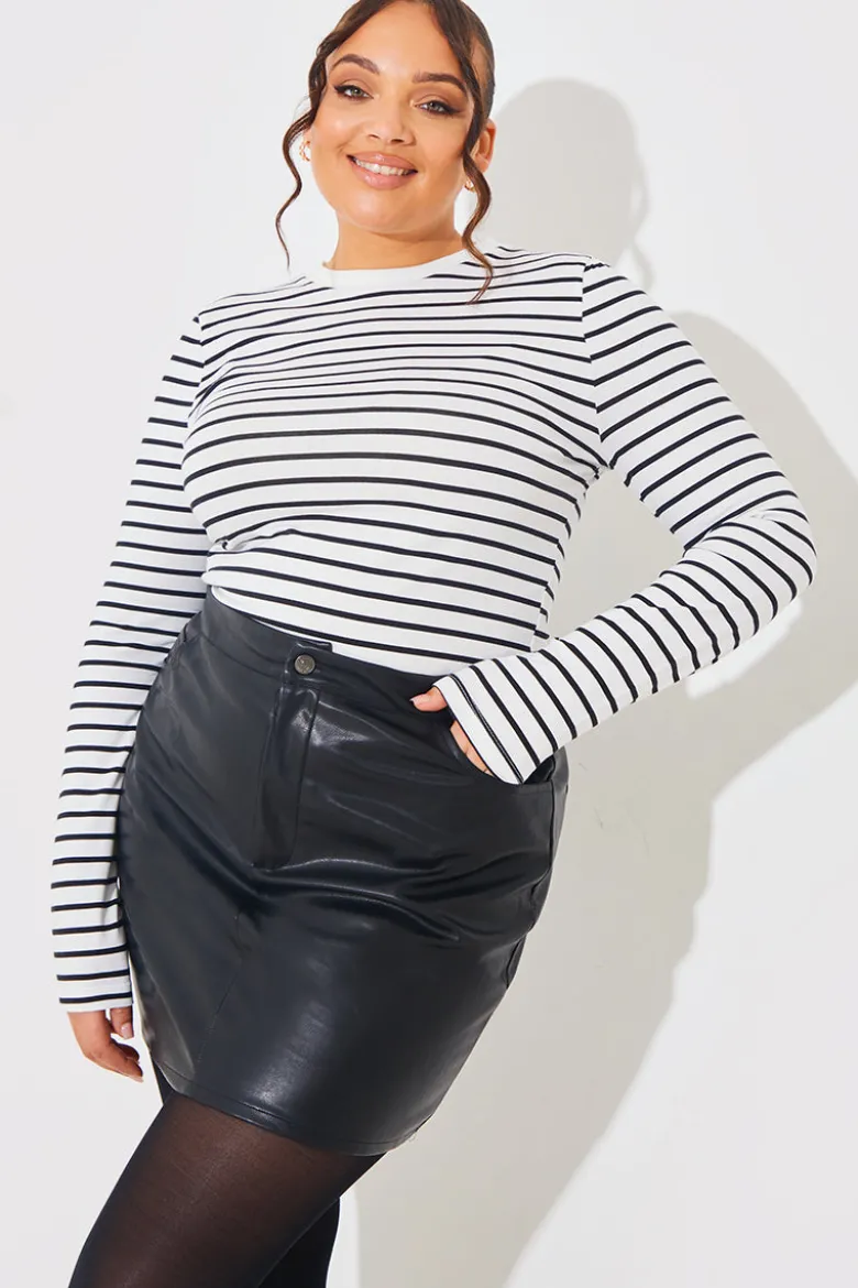 Leather Look Mini Skirt
