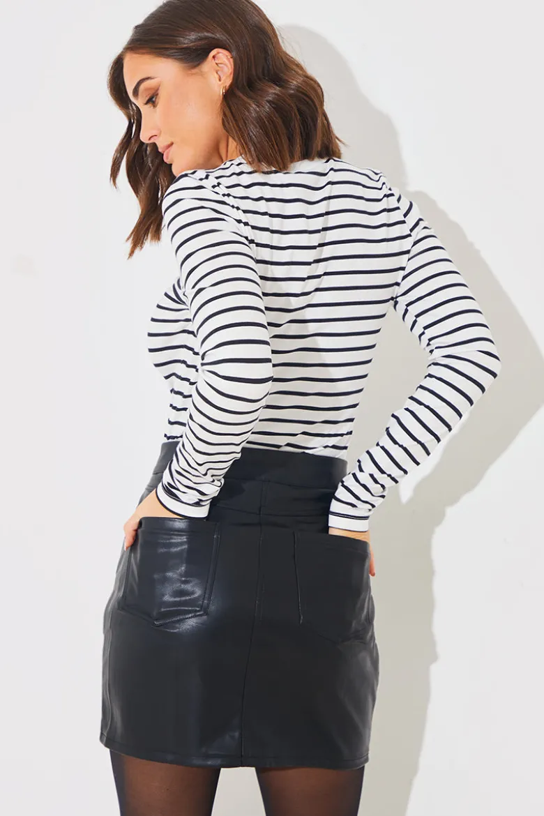 Leather Look Mini Skirt