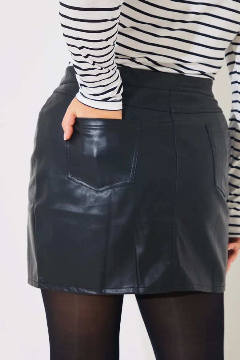 Leather Look Mini Skirt