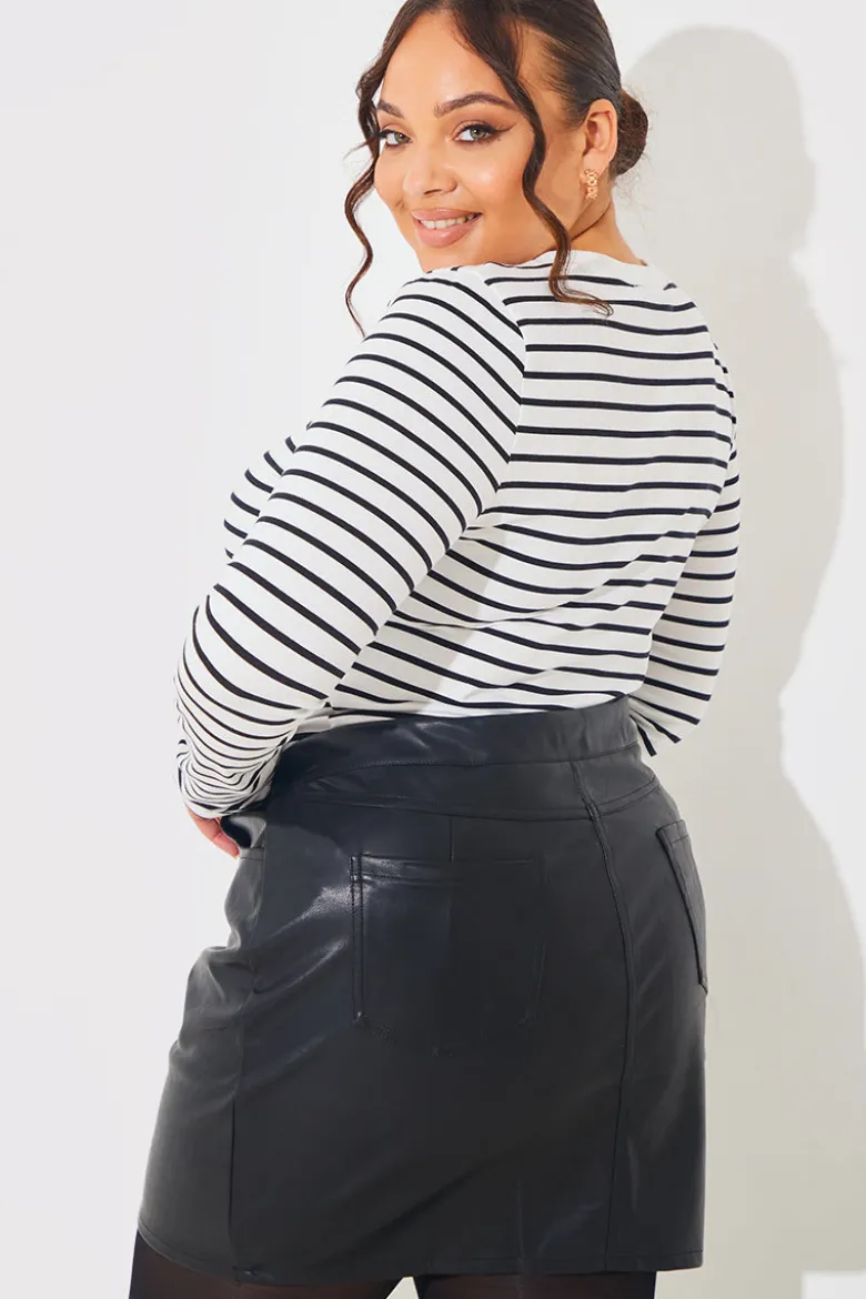 Leather Look Mini Skirt