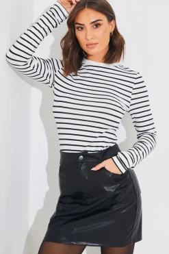 Leather Look Mini Skirt