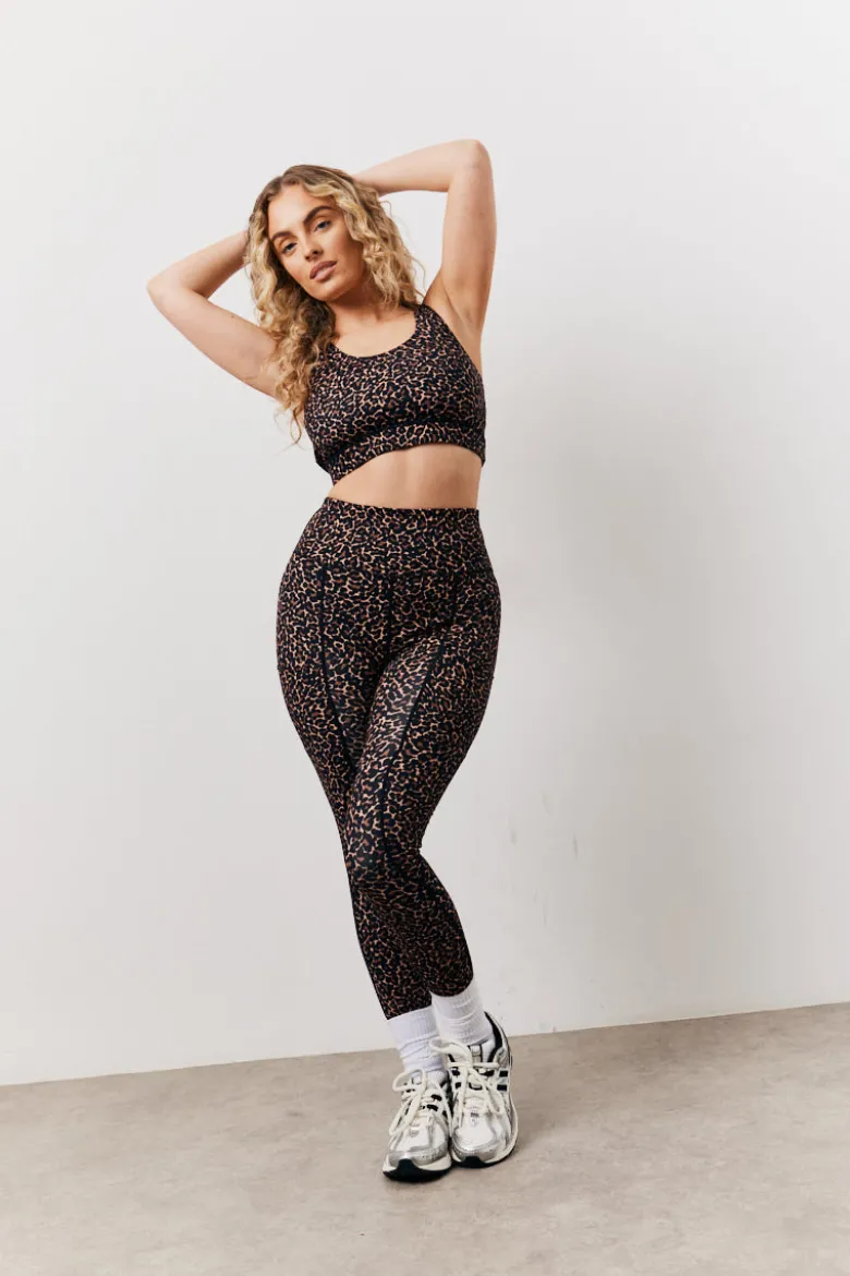 Leopard Print Racer Back Sports Co-Ord Bra