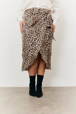 Leopard Wrap Midi Skirt