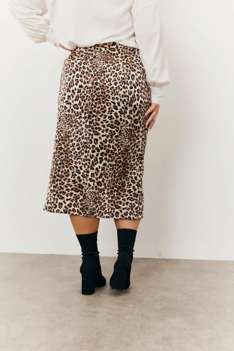 Leopard Wrap Midi Skirt