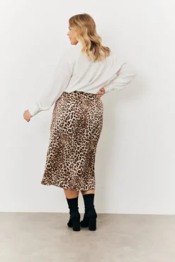 Leopard Wrap Midi Skirt