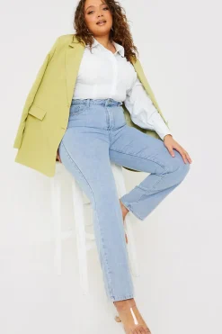 Light Wash Straight Leg Jeans