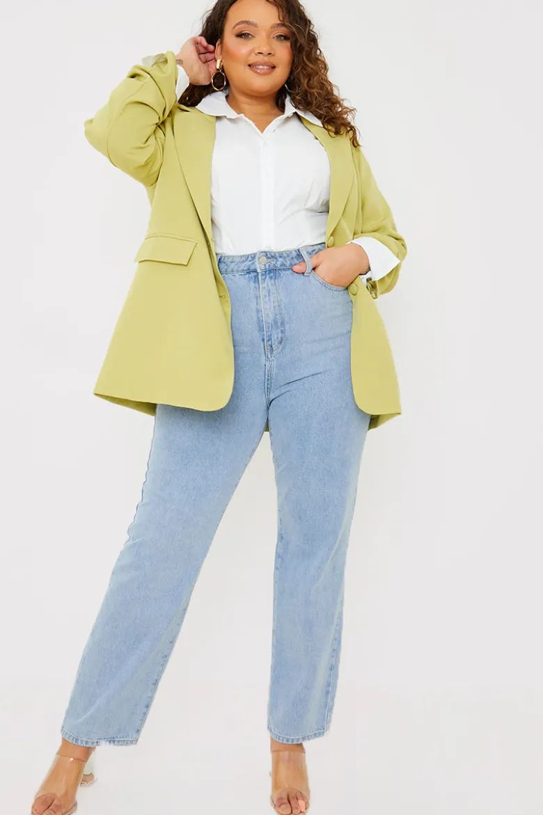 Light Wash Straight Leg Jeans