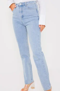 Light Wash Straight Leg Jeans