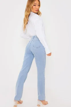 Light Wash Straight Leg Jeans