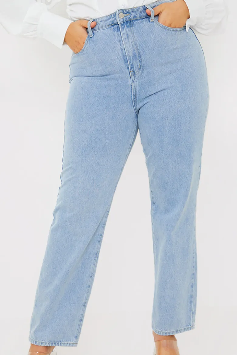 Light Wash Straight Leg Jeans