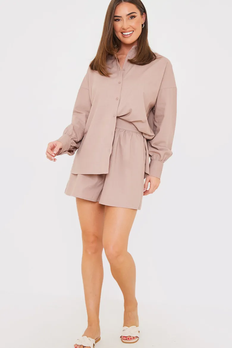 Linen Look Long Sleeve Co-Ord Shirt