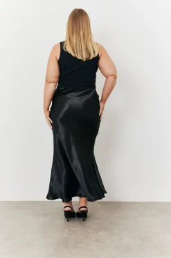 Liquid Satin Bias Cut Maxi Skirt