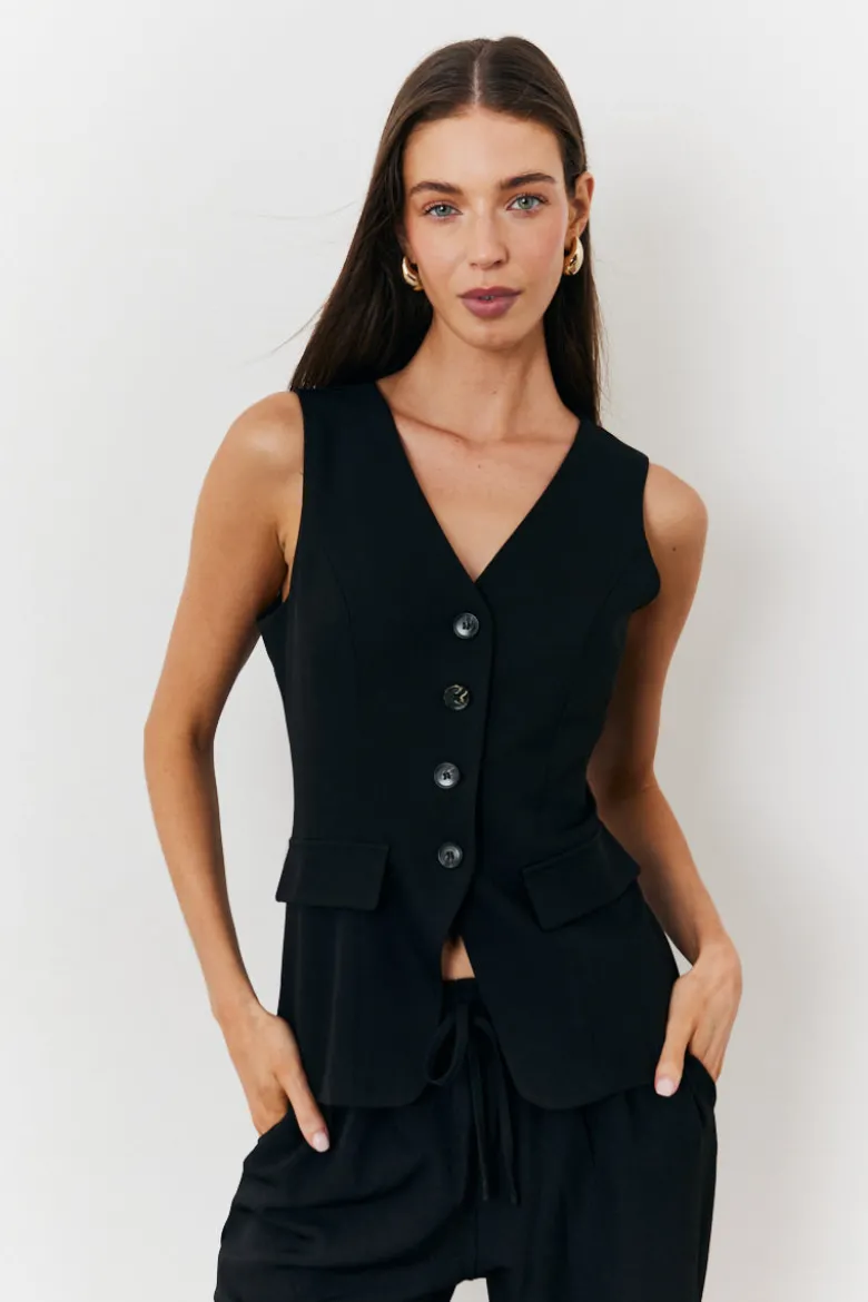 Longline Button Through Waistcoat