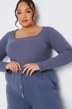 Long Sleeved Ribbed Square Neck Bodysuit