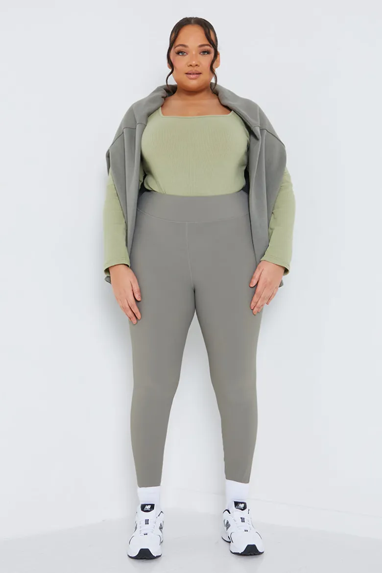 Long Sleeved Ribbed Square Neck Bodysuit