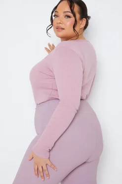 Long Sleeved Ribbed Square Neck Bodysuit