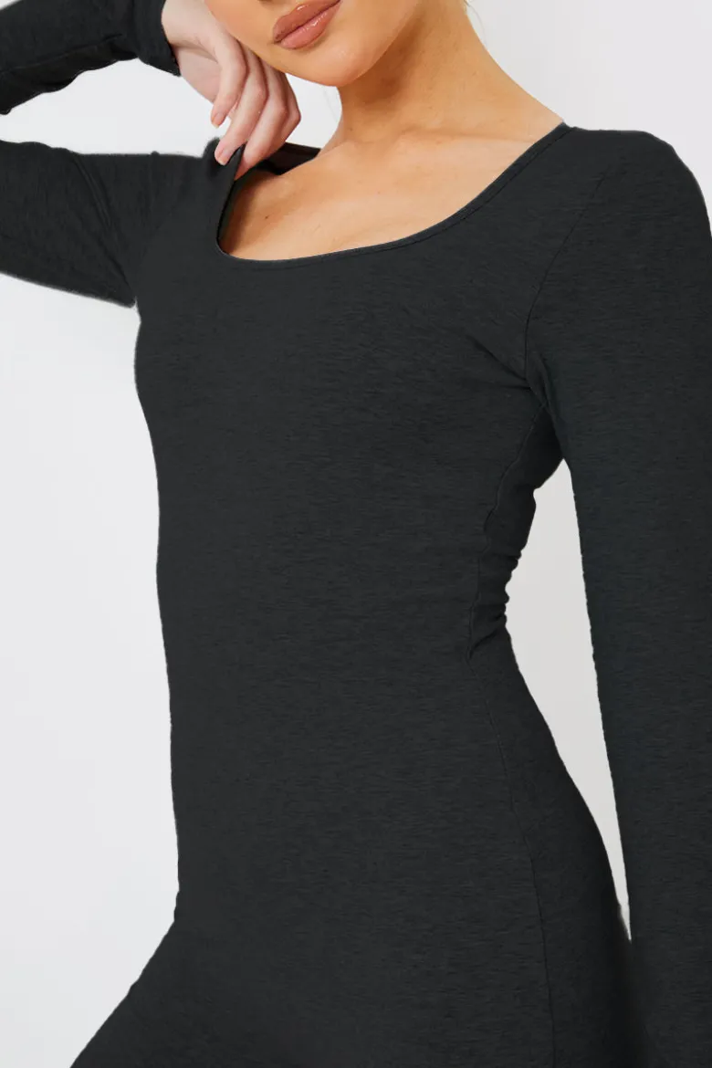 Long Sleeve Scoop Neck Unitard