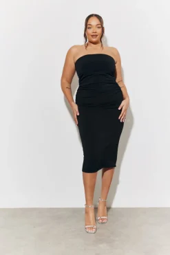 Magic Sculpting Bandeau Bodycon Midi Dress